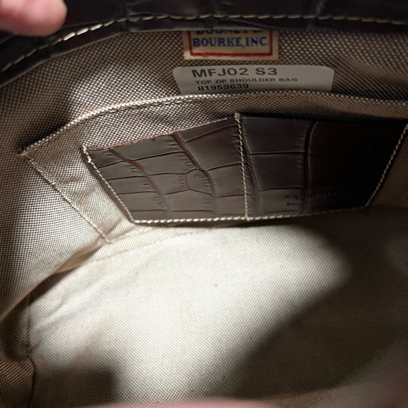 NEW Dooney & Bourke Bayou Top Zip Shoulder Bag croc pattern leather - Picture 7 of 14